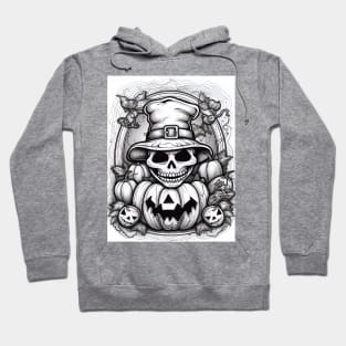 scary witch on white background Hoodie